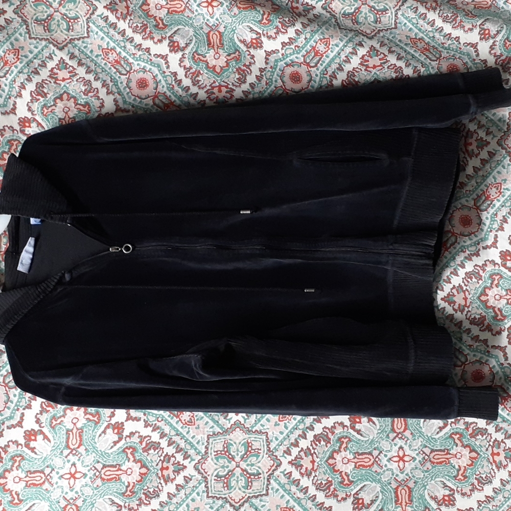Pacer by Karen Scott Hooded Zip Up Jacket, Size LP